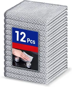 24 PCS 2-Layer Non-Scratch Multipurpose Steel Wire Dishcloths - Reusable Quick-Dry Odor-Free Scrub Cloths for Dishes, Kitchen Cleaning Cloths for Cookware, Sinks, Stove Tops