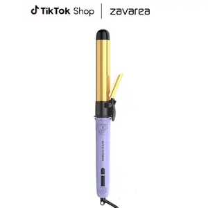 ZAVAREA Automatic Rotating Curling Iron Long Barrel 1.25" x 5.4" Titanium 5 Adjustable Temps 1H Auto Off Dual Voltage Multifunctional Hair Crimper, TikTokShopBlackFriday TikTokShopCyberMonday