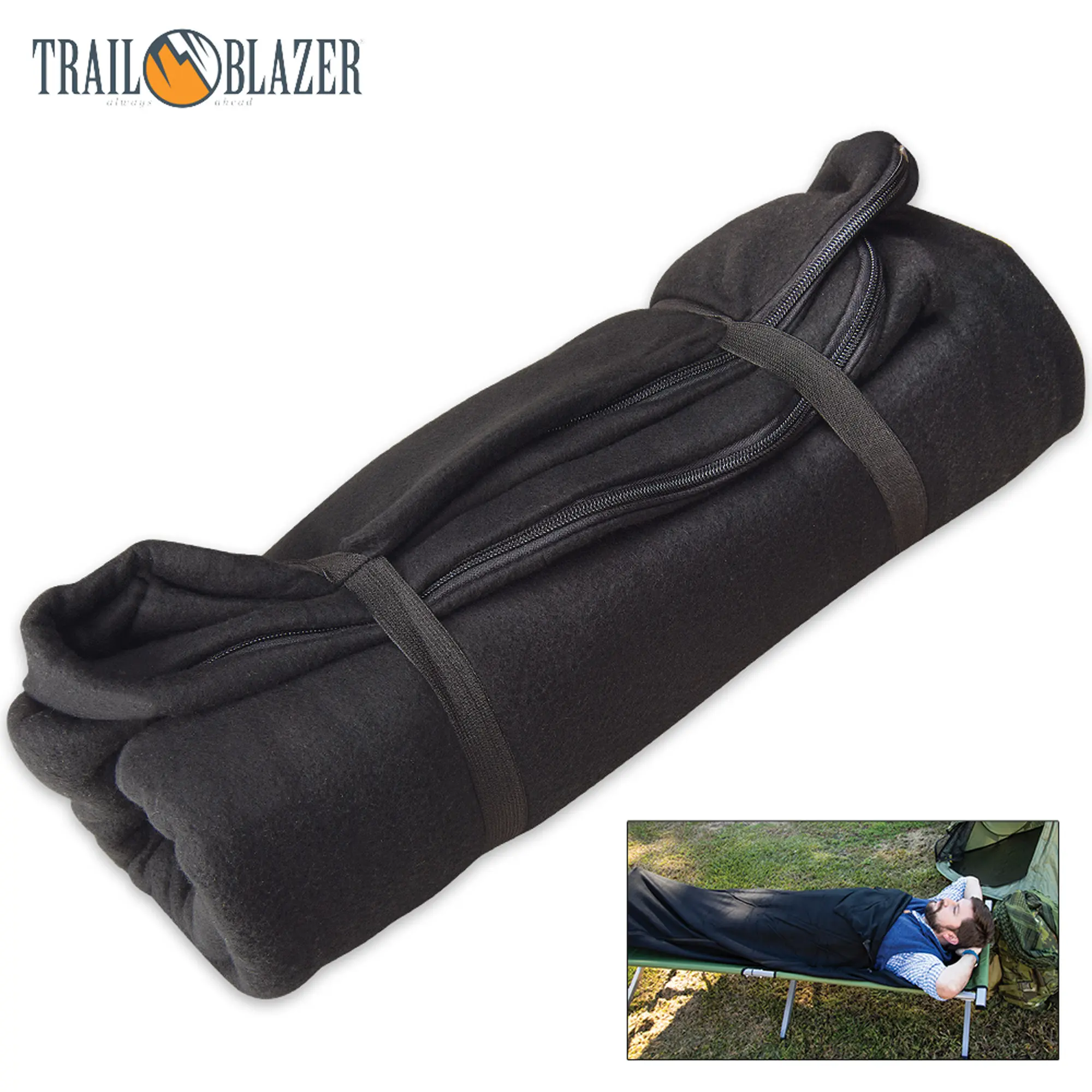 Trailblazer Fleece Sleeping Bag - Double-Brushed Fleece Construction