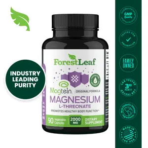 ForestLeaf - Magnesium L-Threonate Capsules - 2000mg Original Magtein Formula - Supplement for Focus, Memory, Brain & Sleep Support, Mag Threonate for Women & Men (90 Count)