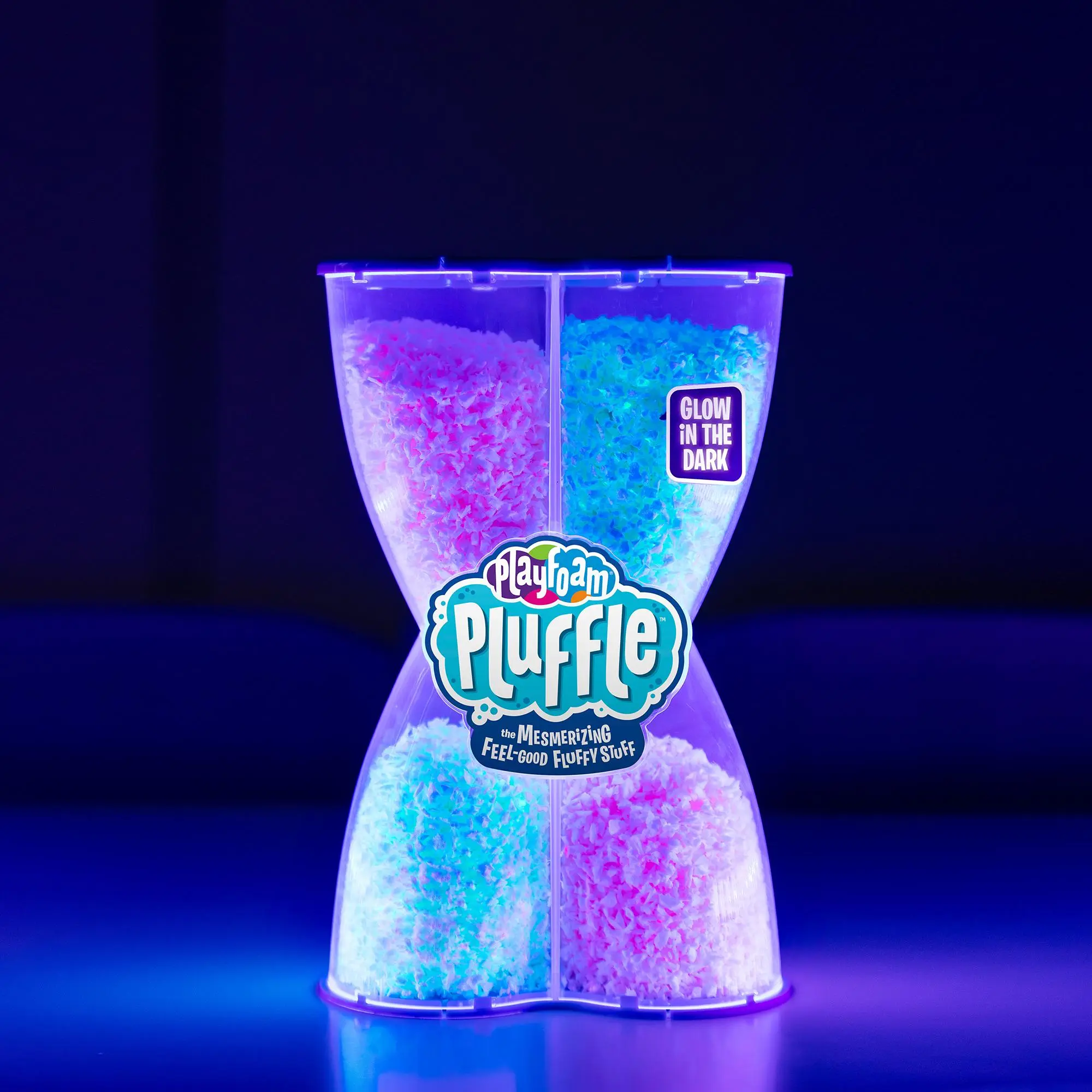 Educational Insights Playfoam Pluffle for Sensory Bins, Glow-in-the-Dark and Black & White, Set of 2, Slime Alternative,Ages 3+