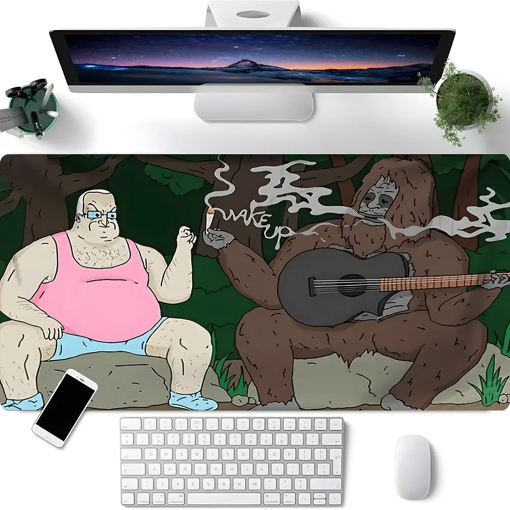 Funny Cartoon Gaming Desk Mat, Computer Desk Mat, XXL Large Gaming Mouse Pad, Non-Slip Rubber Base Desk Pad with Stitched Edges for Office & Gaming, Cool Street Art Themed Keyboard Pad for Gamers, Desk Accessories, Gaming Desk Accessory