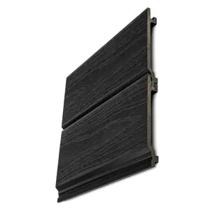 Enhanced Grain Wood-Like Composite Siding Panels, Ebony Exterior Wall Paneling, Wood Grain Textured Cladding, UV-Resistant Fade-Proof & Moisture-Resistant Decorative Exterior Wall Panels for Modern Homes & Commercial Spaces