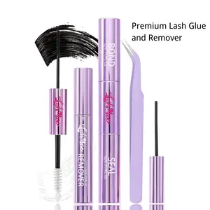 Waterproof Triple Action Eyelash Glue for Secure Hold Makeup Application & Easy Removal with Makeup Remover 2 In 1 Lash Glue and Seal 10ml Eyelash Bond and Sealer for Lash Clusters Black Bond Clear Seal Cosmetic spikes Smooth Daily