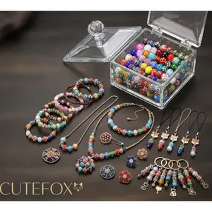 mix big hole Assorted European Craft Beads - Large Hole Mixed Color Spacer Beads for DIY Charms Jewelry Making