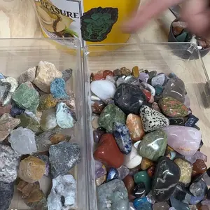 GALLON ANIME INSPIRED MINING BUCKET - NATURAL CRYSTAL ROUGH AND TUMBLED STONE