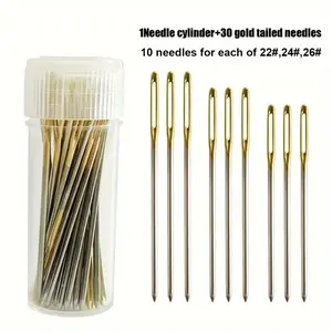 30pcs Cross Needle Set with 3 Sizes, Including Needle Case and Threader, Suitable for Handmade DIY Embroidery