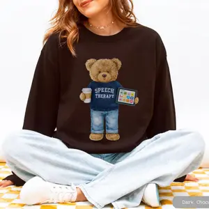 Speech Therapy Teddy Bear Sweatshirt, SLP Gift, Speech Language Pathologist Crewneck, SLPA Shirt, SLP Graduation Gifts