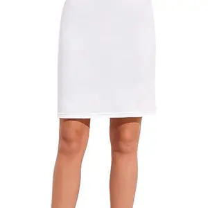 Women Half Slips Underskirt Casual Short Mini Skirt with Floral Lace Waistband Inner Lining for Skirt