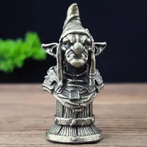 Enchanting Wizard Statue, Complex Alloy Desktop Decoration, Pointed Hat and Long Beard, Indoor/outdoor Dream Theme, Home Decor