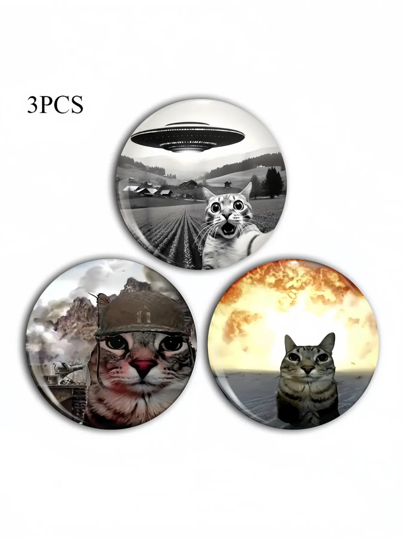 Cute Cat Brooch Pin Badge, Unique Fashion Accessory, Round Plastic DIY Button, Unisex Decorative Charm Pins, Drop Set Pins for Jeans, T-Shirts, Backpacks, Hats, Lapel Pin, Brooch Pin Clip