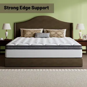 Modern Style Hybrid Mattress – 8/10/12/14 inches thick, medium firmness ergonomic design, spring + memory foam material, lumbar support, relieves waist and back pain, suitable for all sleeping positions