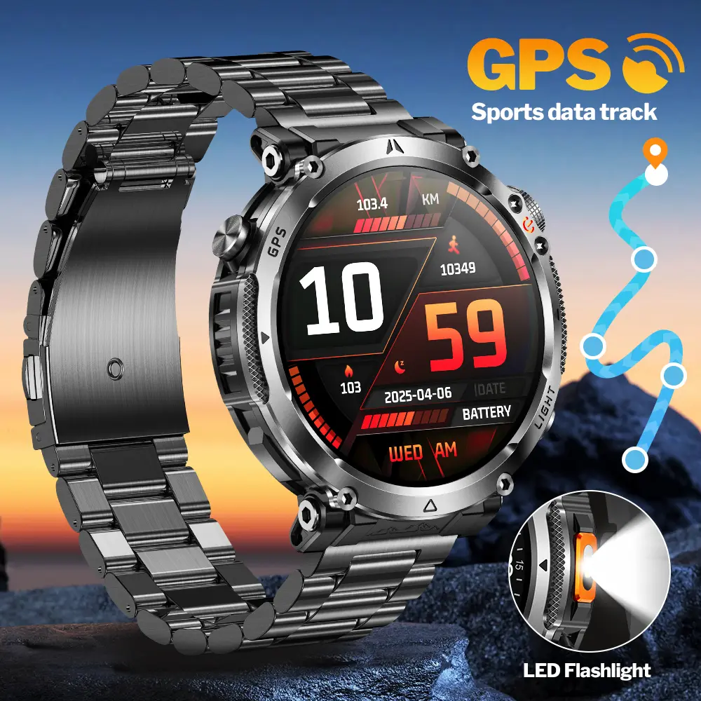 High-Precision GPS Smartwatch, Supports 6 Satellite Navigation Systems, Wireless Calling, Message Notification, IPX8 (3ATM), Long-Lasting 850Mah Battery, Supports Multiple Sports Modes, Outdoor Fitness Watch, Compatible with Iphone And Android