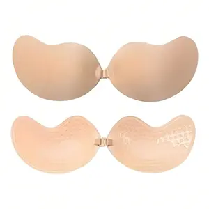 Sticky Bra Backless Adhesive Strapless Invisible Push Up Bra, Seamless Smooth Self Adhesive Silicone Lingerie for Women, Reusable Nipple Cover Accessories