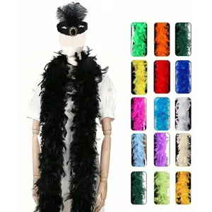 Women's Colorful Feather Scarf, Ideal for Dance Weddings Parties Halloween Celebration Events Stage Decorations Holiday Accessories Gift Choice, Feather Boa Scarf