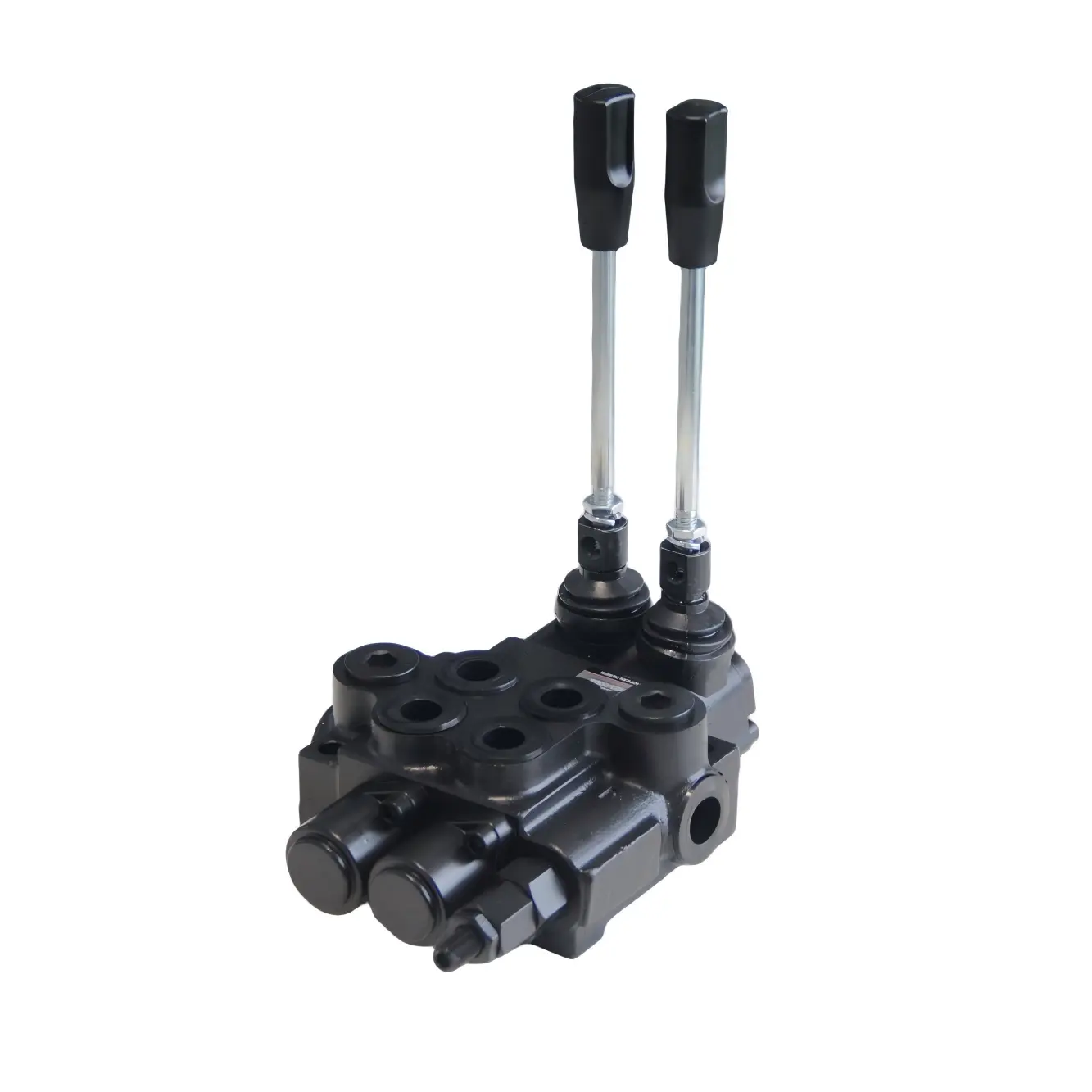 SJ-Technology 2P40 Heavy Duty Monoblock Hydraulic Control Valve - Open Center, 2 Spools, 13 GPM, 3600 PSI, Cast Iron, 0.63in Diameter, Compact Design, SAE Ports, All Seasons, for Small Tractors, Detailed Instructions, SKU4-HMP40/2-01301705, Manual Levers,