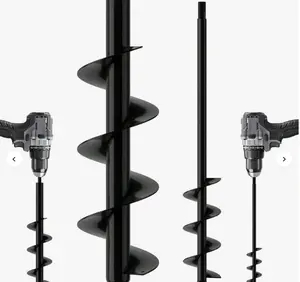 Quick-Plant Heavy-Duty Auger Drill Bit 3/8" Hex Round Shank Carbon Steel Metal Garden Tool for Wood Multicolor Efficient Gardening