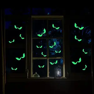 Halloween Glow in The Dark Eye Wall Decals, 8 Pairs Glowing Eyes Stickers Peeping Eyes Luminous Sticker, Spooky Halloween Party Decorations for Windows Walls Ceilings Door Halloween Luminous Eyes Wall Sticker Glowing in the Dark Wallpaper Decal