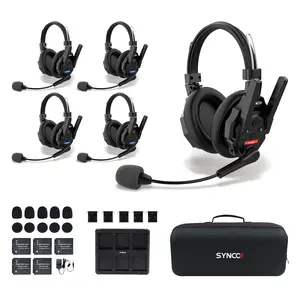 SYNCO XTALK XMAX Wireless Intercom Headset System,Dual Ear Communication Headsets 500m/1640ft with Noise Reduction