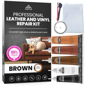 Brown Vinyl Repair Kit - Leather Color Restorer for Couches, Furniture, Car Seats, Purse, Jacket, and More - Advanced Gel, Filler, and Scratch Repair, Easy Match Guide