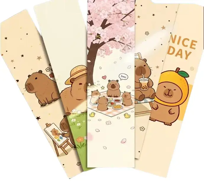 Cute Capybara Bookmark Ruler (Set of 2) – Book Accessories for Bookish Things, Office Stationery for Reading and Organization