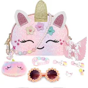 Purse for Little Girls,Girls Jewelry Pretend Play,Unicorn Gifts for girls,Crossbody Bags for Kid