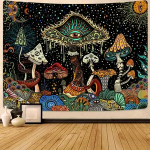 Hippie Tapestry Bohemian  Hanging Polyester Bedroom Decor Gift bedroom tapestry  decor tapestry Custom Tapestry Upload Images stylish home accessory Aesthetic  Hanging Tapestry Extra Large Day of the Dead Tapestry religious  art wall