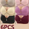 Women's Contrast Binding Push Up Casual Fit Bra Pack, Soft Comfortable Breathable Seamless Medium Wireless, Women's Lingerie Underwear for All Seasons