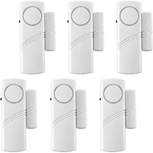 6 Pack Door Window Alarm, Burglar Sensor, Loud Door Alarms for Kids Safety, DIY for Home Security, Office Protection,Shopping Store AAA Battery