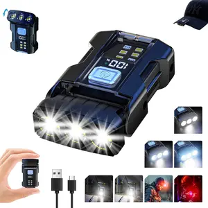 1PC EDC Flashlight Rechargeable, 7 Modes Powerful Mini Flashlight Keychain with COB Side Light & Tail Magnet, 180 Degree Rotatable Head, Digital Battery Display, Clip-On Work Light for Camping, Hiking, Emergency