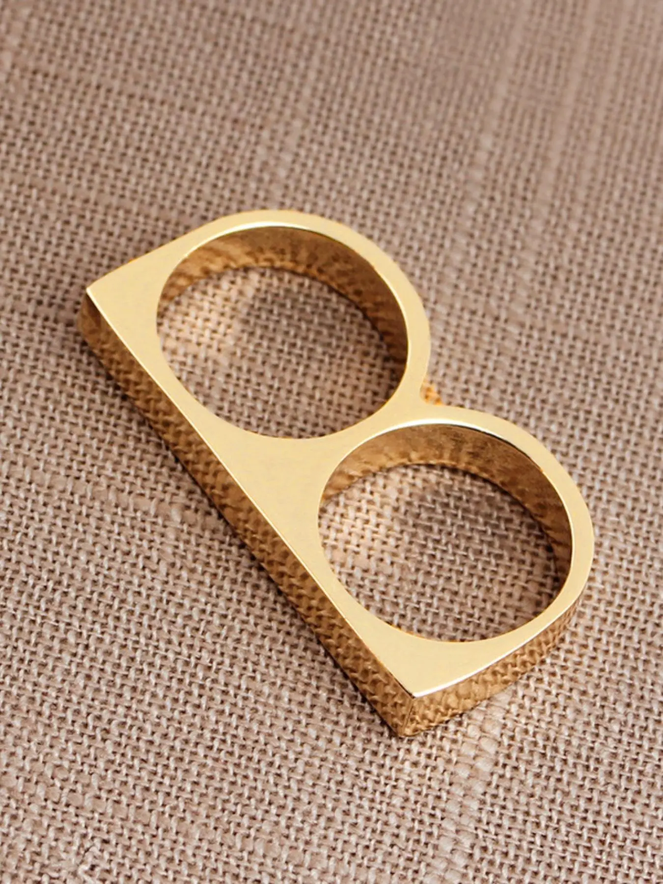Trendy Men's Ring, European and American Style, Fashion Dual Finger Ring, Geometric Rings, Alloy Material, Unique and Stylish Accessory for Men, Jewelry Rings