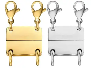 Layering Magnetic Necklace Clasp,18 K Gold and Silver Separator for Stackable Necklaces, Birthday Party Anniversary