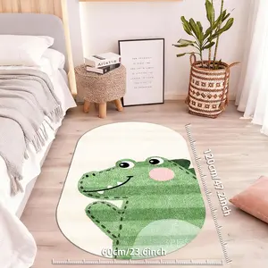 Dinosaur Cartoon Rug, Soft Velvet Carpet for Entryway Living Room Bedroom, Non-Slip, Various Sizes Available