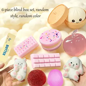 6pcs-New and Unique Blind Boxes Come in Various Styles, with Rich Kneading, Cute, Slow Rebound Toys, Soft Touch, Soothing Anxiety, Creativity, Stress Relieving Toys, Squishy Bun, and Perfect Holiday Party Gifts