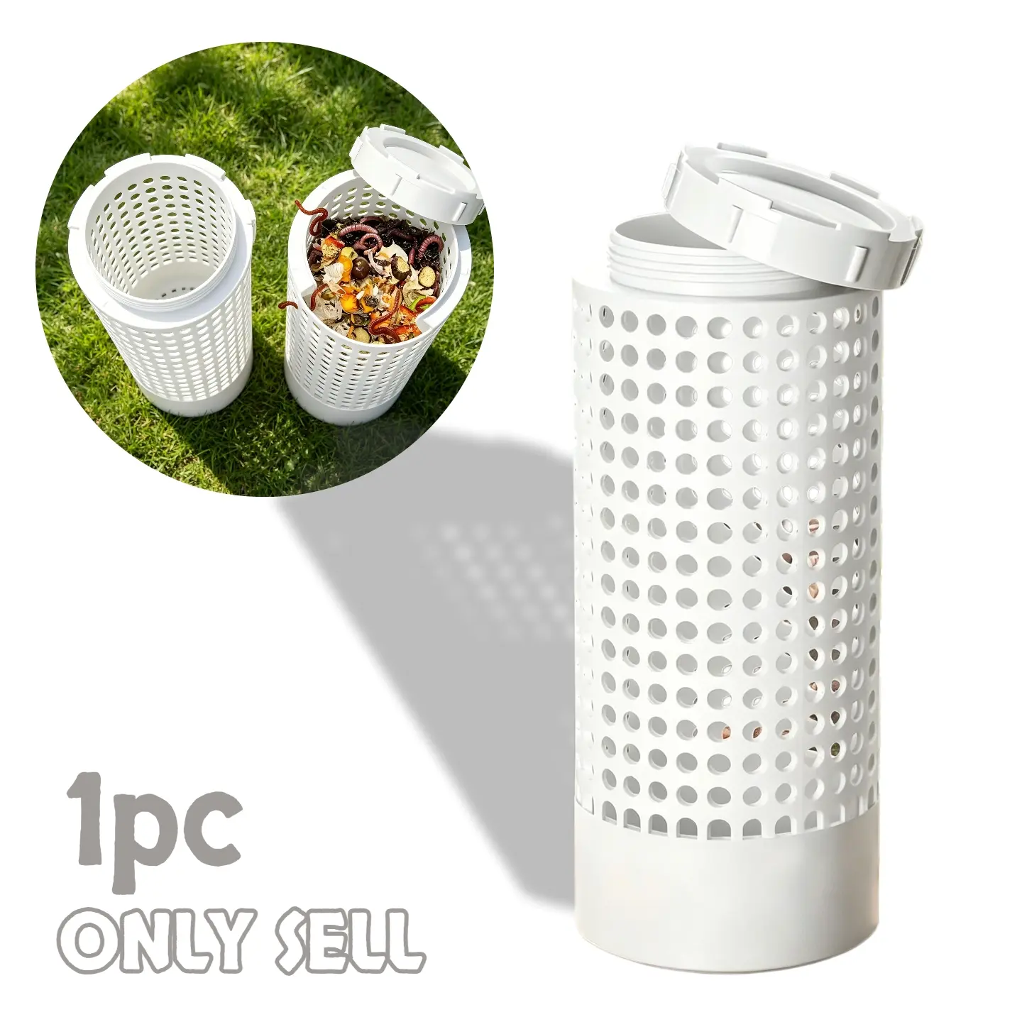1 coun worm composter Compost Bin Good stability Not easy to corrode Odor sealing Suitable for garden lawn care Fertilizer Container