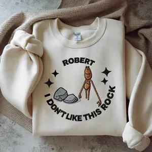 Embroidered Marcus The Worm Sweastshirt, I don't like this rock Marcus The Worm Meme, Marcus The Worm Merch, Funny Meme Brain Rot Shirt