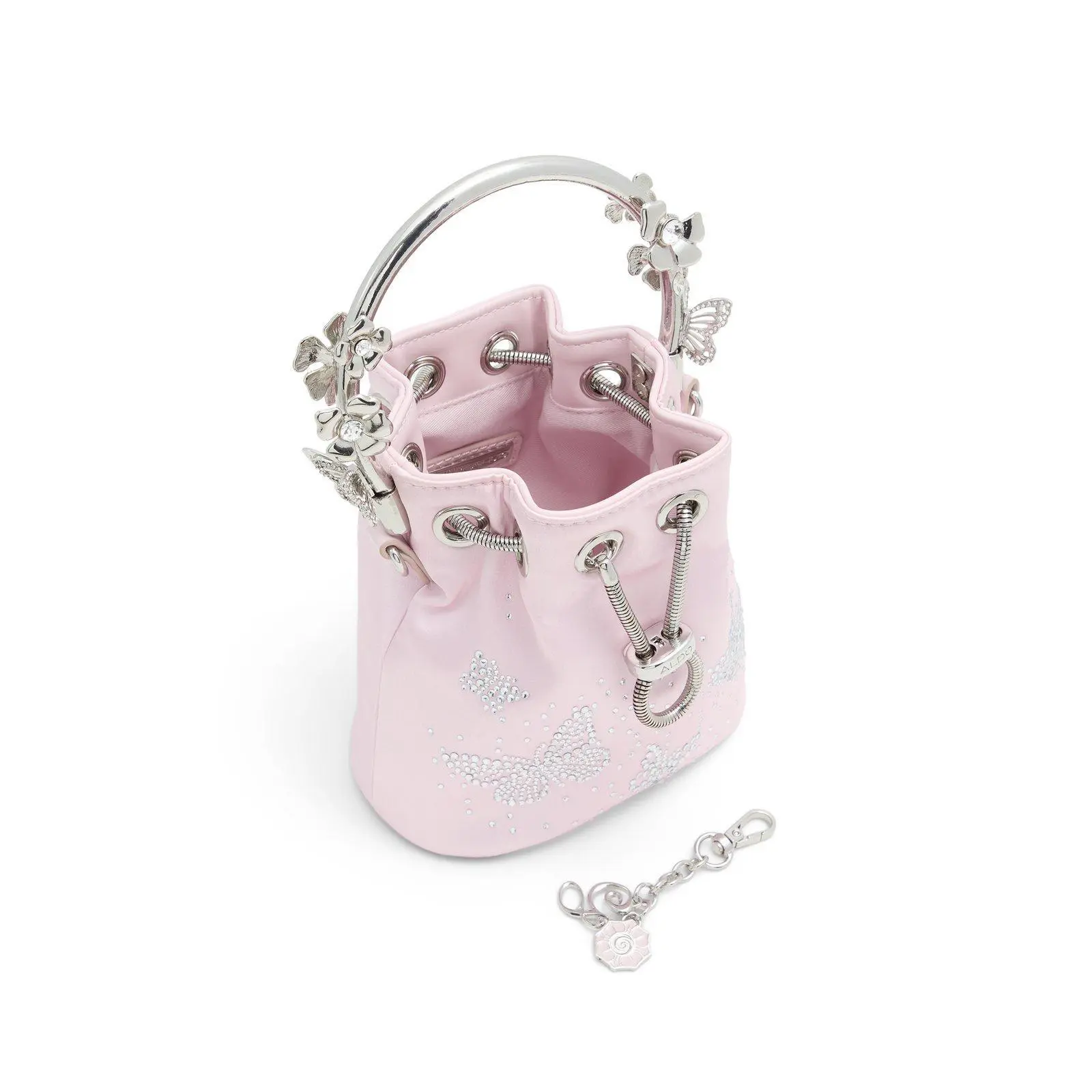 Wicked x ALDO Glindafied Pink Bucket Bag with Butterfly Details