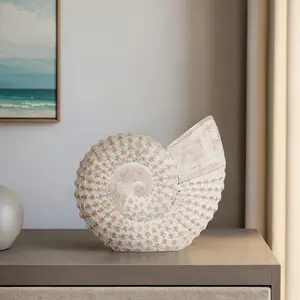Sagebrook Home Ceramic Shell Figurine - Coastal Home Decor Accent Piece Shelf Table