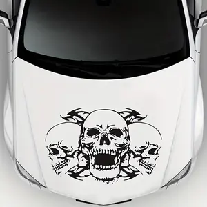 1PCS Retro Nostalgic Skull Totem Racing Body A Side Door Long Stripe Set DIY Car Stickers