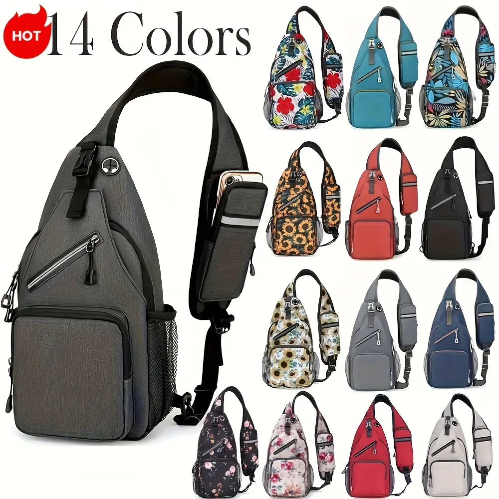 Large Capacity Crossbody Bag Unisex Sling Shoulder Bag For Travel Work Everyday Carry Casual Messenger Bag