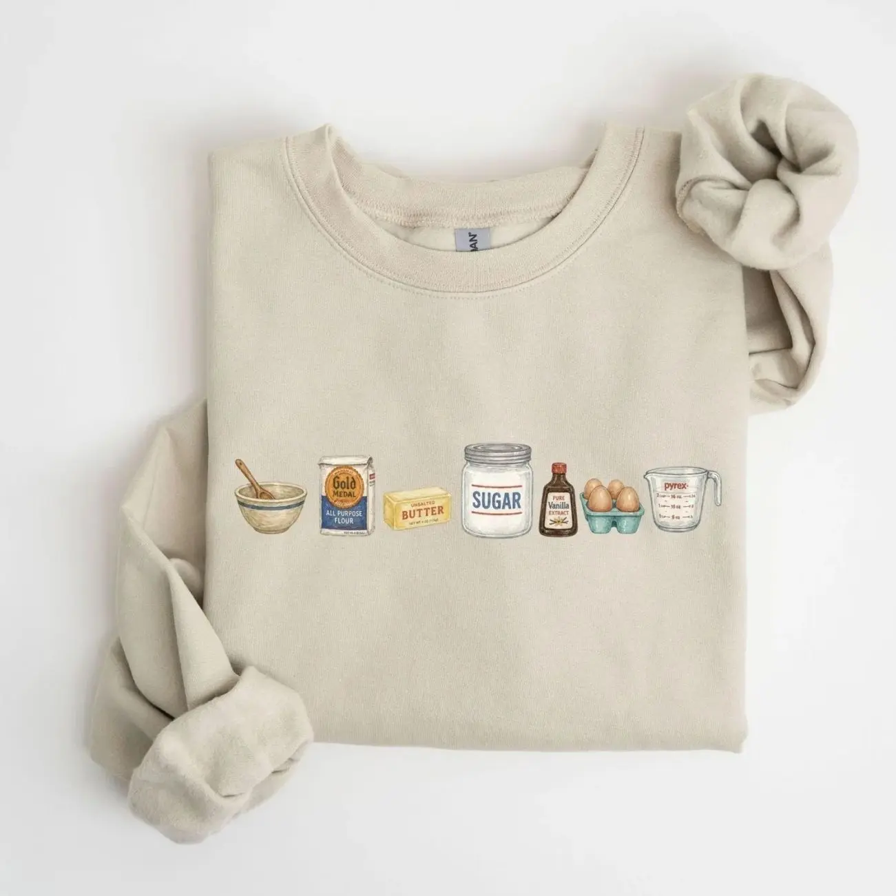 Baking Icons Crewneck Sweatshirt, Flour Mixer Rolling Pin Shirt, Freshly Baked Artisan Bread Shirt, Bakers Cookie Mom Shirt, Trending Graphic Sweatshirt, Comfortable Menswear & Womenswear Top, Perfect Gift For Men And Women, Aug13