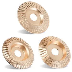 3PCS Wood Carving Disc Set for 4" or 4 1/2" Angle Grinder with 5/8" Arbor, Grinding Wheel Shaping Disc for Wood Cutting, Grinder Cutting Wheel Attachments - Home Improvement.