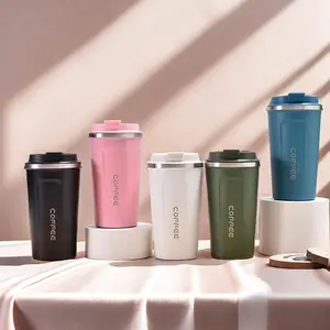 Modern Stainless Steel Vacuum Insulated Coffee Cup, 1 Count Portable Leakproof Water Bottle, Drinking Cup for Home Office Outdoor Camping Travel