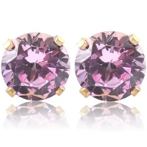1Ct TW Amethyst Studs in 10k White or Yellow Gold