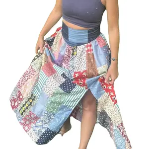 Vintage Authentic Patchwork Skirt Custom Order Only Colorful Quilted Design for Unique Style Short Boho Pieces