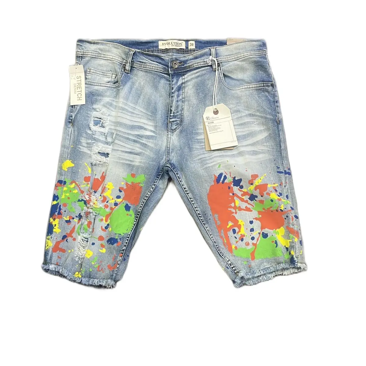 Light blue Jean shorts with paint splattered Light blue Jean shorts with paint splattered