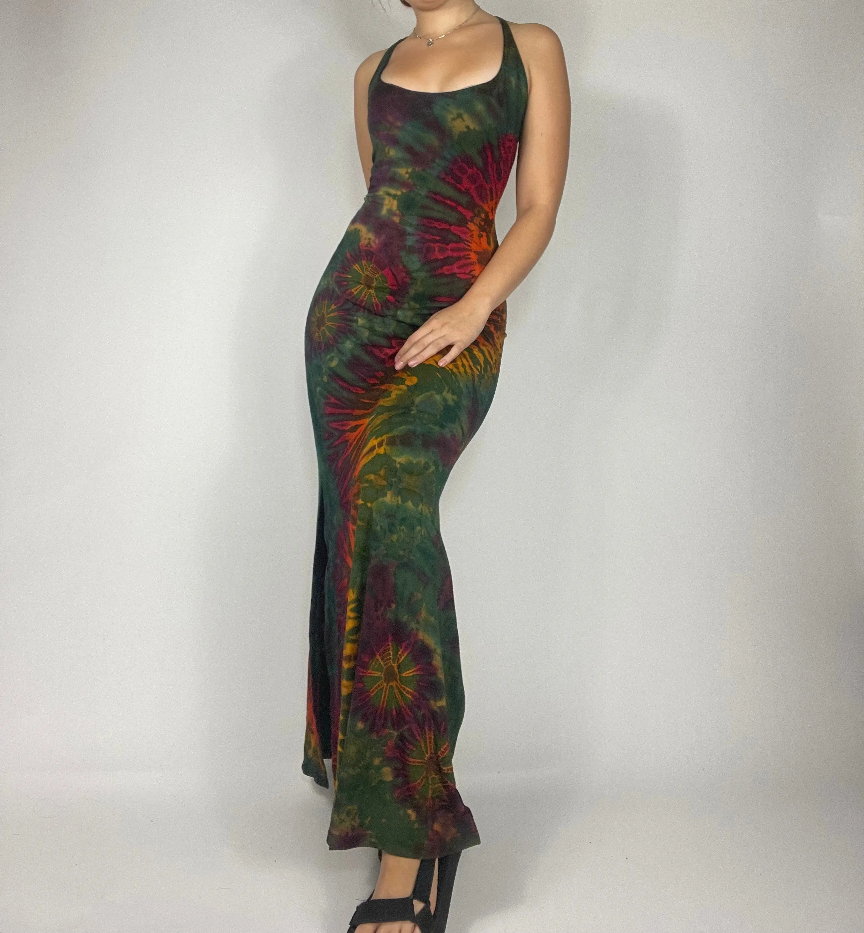 orange and green dress Green Orange Sleeveless Tropical Pineapple Print Maxi Dress – Aquarius Brand