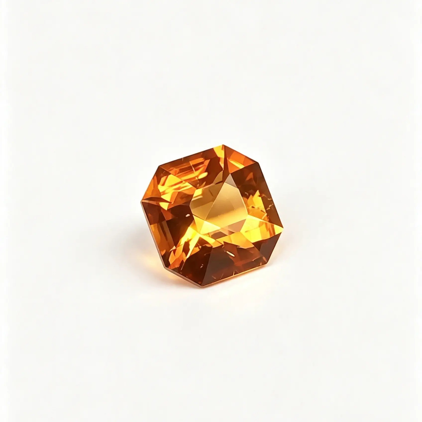 Natural Asscher Cut Citrine With Certificate