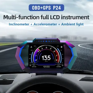 Cool Car HUD Smart Digital Speedometer | 6-in-1 OBD2/GPS Gauge with 12 UI Themes | Off-Road Slope Meter & Ambient Light | Plug & Play Car Tech Gadget for All OBD2 Vehicles Adjustable Universal Power Supply Adapter carplay adapter car sound system