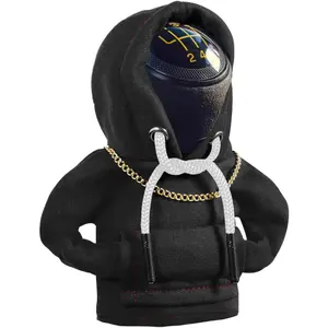 Gear Shift Hoodie, Funny Mini Hoodie  Decor, Winter Warm Universal Fit Shift Knob Cover, Automotive Interior Decoration Accessories  (Black)